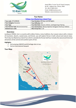 9 Days Iran Mysterious Island Tour Overview