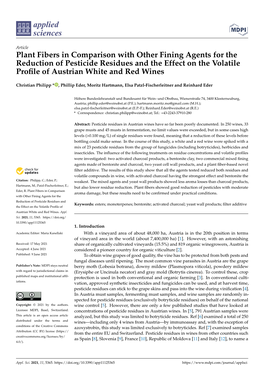 Plant Fibers in Comparison with Other Fining Agents for the Reduction of Pesticide Residues and the Effect on the Volatile Profi