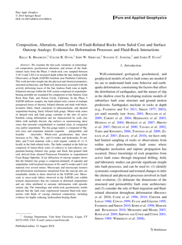 Composition, Alteration, and Texture of Fault-Related Rocks from Safod Core and Surface Outcrop Analogs