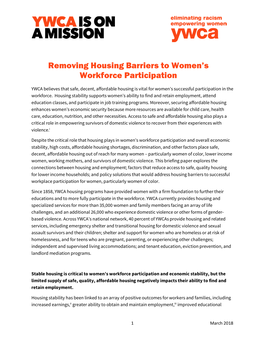 Removing Housing Barriers to Women's Workforce Participation