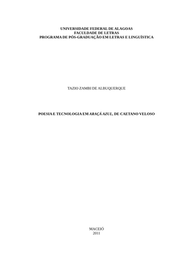 Universidade Federal De Alagoas Faculdade De Letras Programa De Pós-Graduação Em Letras E Linguística