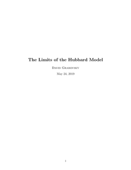 The Limits of the Hubbard Model