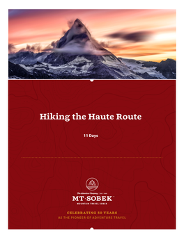 Hiking the Haute Route