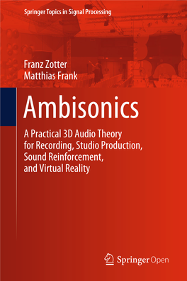 Franz Zotter Matthias Frank a Practical 3D Audio Theory for Recording