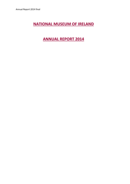National Museum of Ireland Annual Report 2014