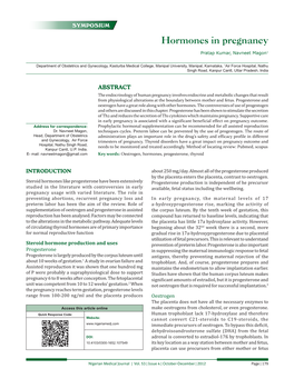 Hormones in Pregnancy