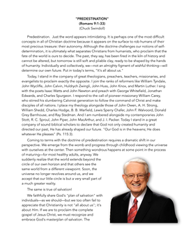 PREDESTINATION" (Romans 9:1-33) (Chuck Swindoll)