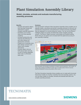 Tecnomatix Plant Simulation Assembly Library