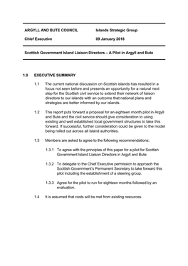 ARGYLL and BUTE COUNCIL Islands Strategic Group Chief