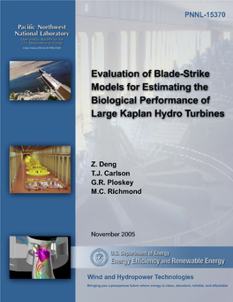 Evaluation of Blade-Strike Modelsfor Estimating the Biological Performance Large Ofkaplan Hydro Turbines 3.3