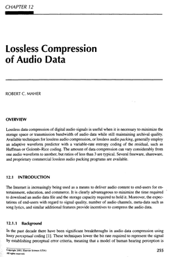 Lossless Compression of Audio Data