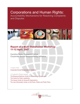 Corporations and Human Rights: Accountability Mechanisms for Resolving Complaints and Disputes