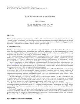 Sampling Distribution of the Variance