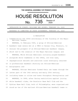 HOUSE RESOLUTION Session of No