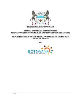 The Republic of Botswana Second and Third Report To