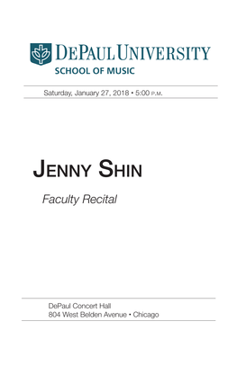 Jenny Shin Faculty Recital