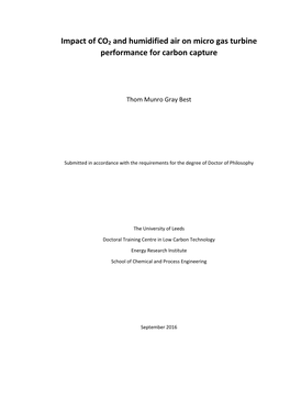 Impact of CO2 and Humidified Air on Micro Gas Turbine Performance for Carbon Capture