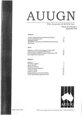 The Journal of AUUG Inc. Volume 25 ¯ Number 3 September 2004