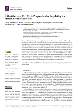 USP48 Governs Cell Cycle Progression by Regulating the Protein Level of Aurora B