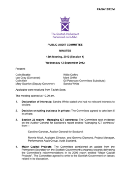 PA/S4/12/12/M PUBLIC AUDIT COMMITTEE MINUTES 12Th
