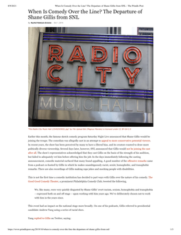 When Is Comedy Over the Line? the Departure of Shane Gillis from SNL - the Prindle Post When Is Comedy Over the Line? the Departure of Shane Gillis from SNL