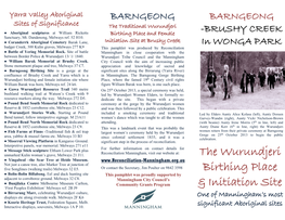 The Wurundjeri Birthing Place & Initiation Site