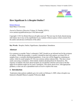 How Significant Is a Boxplot Outlier?