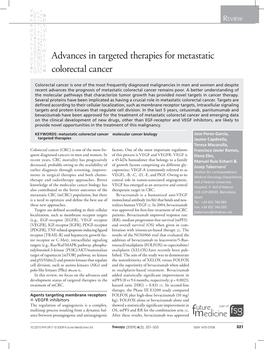 Advances in Targeted Therapies for Metastatic Colorectal Cancer