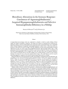 Agammaglobulinemia Hypogammaglobulinemia Hereditary Disease Immunoglobulins