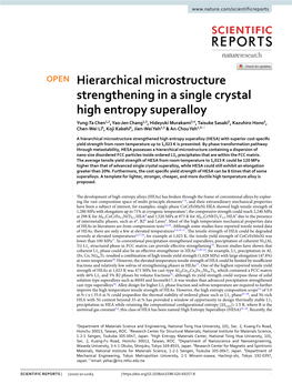 Hierarchical Microstructure Strengthening in a Single Crystal