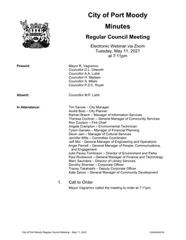 Regular Council Meeting