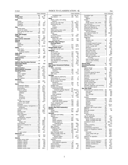 INDEX to CLASSIFICATION - G Gas Class Subclass Class Subclass Class Subclass G Acid