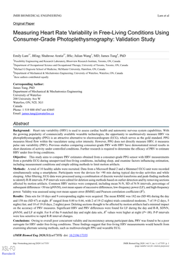 Measuring Heart Rate Variability in Free-Living Conditions Using Consumer-Grade Photoplethysmography: Validation Study