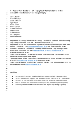 1 1 the Physical Characteristics of a CO2 Seeping Fault