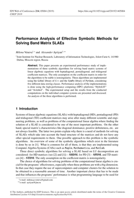 Performance Analysis of Effective Symbolic Methods for Solving Band Matrix Slaes