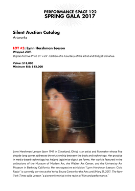 PS122 Gala 17 Silent Auction Artworks