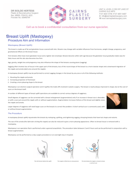 Breast Uplift (Mastopexy) Procedure Aim and Information