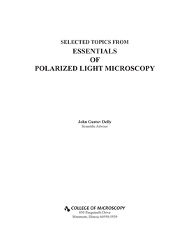 Essentials of Polarized Light Microscopy