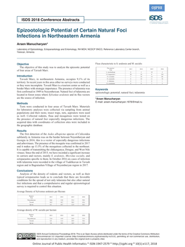 Epizootologic Potential of Certain Natural Foci Infections in Northeastern Armenia