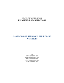 Handbook of Religious Beliefs and Practices