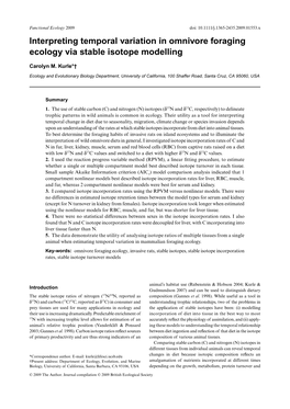 Interpreting Temporal Variation in Omnivore Foraging Ecology Via