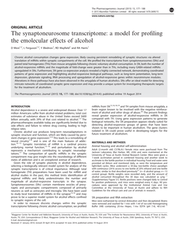 A Model for Profiling the Emolecular Effects of Alcohol