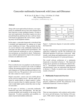 Camcorder Multimedia Framework with Linux and Gstreamer