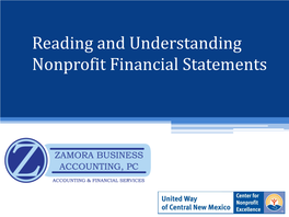 Reading and Understanding Nonprofit Financial Statements