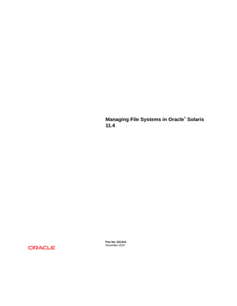 Managing File Systems in Oracle® Solaris 11.4