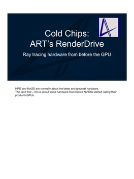 ART's Renderdrive