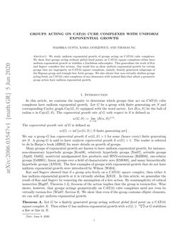 Groups Acting on CAT (0) Cube Complexes with Uniform Exponential