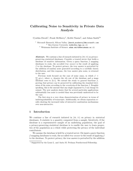 Calibrating Noise to Sensitivity in Private Data Analysis