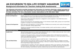 An Excursion to Sea Life Sydney Aquarium