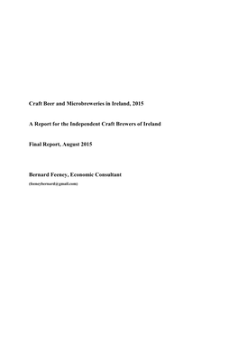 Craft Beer and Microbreweries in Ireland, 2015